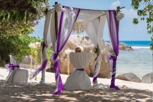 Seychellen Hochzeitsfoto Hochzeitspavillion