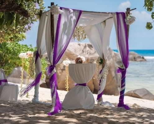 Seychellen Hochzeitsfoto Hochzeitspavillion