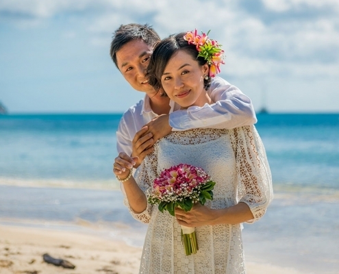 Strandhochzeit Bel Ombre Braut und Bräutigam Portrait Strandhochzeit Bel Ombre Braut und Bräutigam Portrait