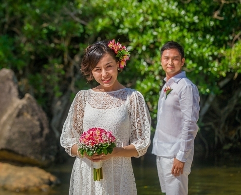 Strandhochzeit Bel Ombre Brautpaar Foto Strandhochzeit Bel Ombre Brautpaar Foto
