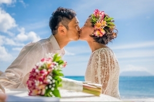 Hochzeit Bel Ombre erster Kuss Hochzeit Bel Ombre erster Kuss