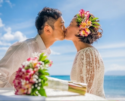 Hochzeit Bel Ombre erster Kuss Hochzeit Bel Ombre erster Kuss