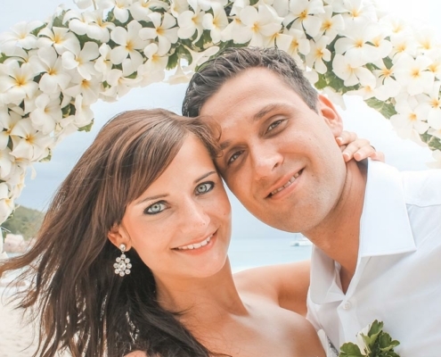 Hochzeit Anse Lazio Brautpaar Portrait Hochzeit Anse Lazio Brautpaar Portrait