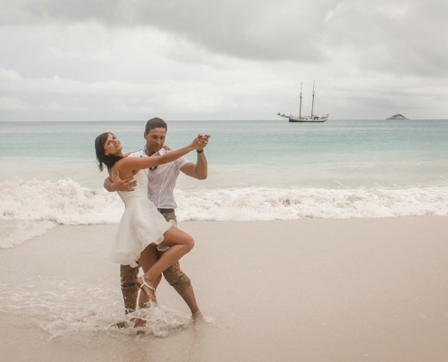 Hochzeit Anse Lazio Brautpaar Hochzeitstanz Hochzeit Anse Lazio Brautpaar Hochzeitstanz