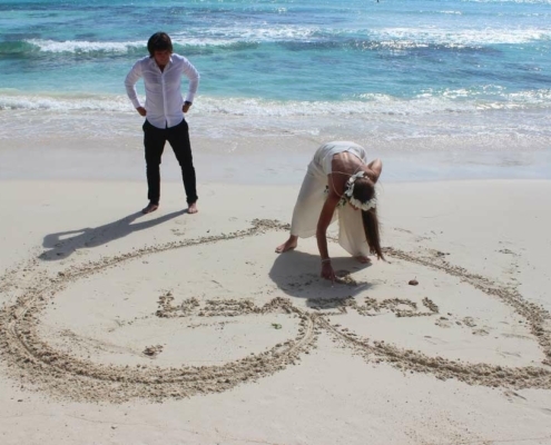 Hochzeit Baie Lazare Herz im Sand Hochzeit Baie Lazare Herz im Sand