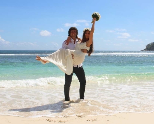 Hochzeit Baie Lazare Paar am Strand Hochzeit Baie Lazare Paar am Strand